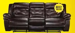 Leon's Cooper Leather Reclining Sofa - Brown offer