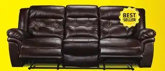 Leon's Cooper Leather Reclining Sofa - Brown offer