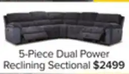 Leon's Vandelay 5-Piece Dual Power Reclining Sectional - Blue offer