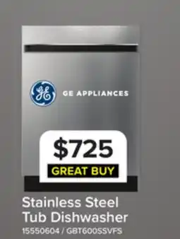 Leon's GE Fingerprint Resistant Stainless Steel Dishwasher (47dBA) - GBT600SSVFS offer