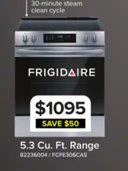 Leon's Frigidaire Stainless Steel 30 Front Control Electric Range (5.3 Cu.Ft) - FCFE306CAS offer