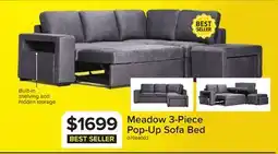 Leon's Meadow 3-Piece Sectional with Left-Facing Pop-Up Bed - Grey offer