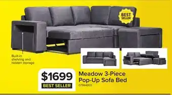 Leon's Meadow 3-Piece Sectional with Left-Facing Pop-Up Bed - Grey offer