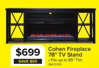 Leon's Cohen 78 Fireplace TV Stand - Grey offer