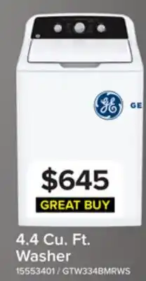 Leon's GE White Top Load Washer (4.4 Cu Ft.) - GTW334BMRWS offer