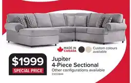 Leon's Jupiter 4-Piece Sectional with Left-Facing Chaise - Ash Grey offer