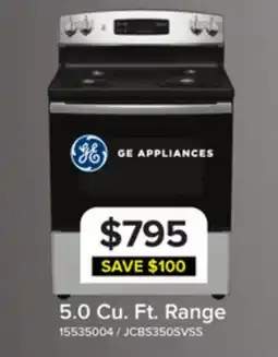 Leon's GE 30 Stainless Steel Freestanding Electric Range ( 5.0 Cu. Ft) - JCBS350SVSS offer