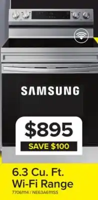 Leon's Samsung Stainless Steel Freestanding Electric Range with Wi-Fi (6.3 Cu.Ft) - NE63A6111SS/AC offer
