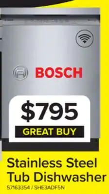 Leon's Bosch Stainless Steel 300 Series 24 Dishwasher with Recessed Handle - SHE3ADF5N offer
