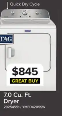 Leon's Maytag White Electric Dryer (7.0 Cu. Ft.) with Wrinkle Prevent Option - YMED4205SW offer