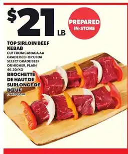Independent City Market TOP SIRLOIN BEEF KEBAB offer