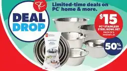 Independent City Market PC STAINLESS STEEL BOWL SET, PACK OF 5 offer