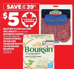Independent City Market MASTRO SLICED SALAMI DELI MEATS, 125-150 G OR BOURSIN CHEESE, 150 G offer