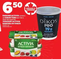 Independent City Market DANONE ACTIVIA, 12X100 OR OIKOS TUBS, 650/750 G offer