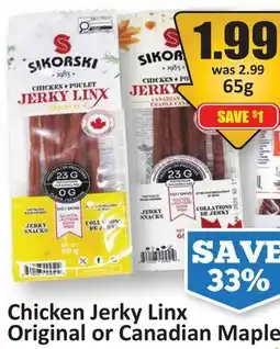 Starsky Sikorski Chicken Jerky Linx Original or Canadian Maple offer