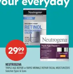 Shoppers Drug Mart NEUTROGENA TRIPLE AGE REPAIR or RAPID WRINKLE REPAIR FACIAL MOISTURIZERS offer