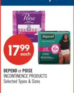 Shoppers Drug Mart DEPEND or POISE INCONTINENCE PRODUCTS offer