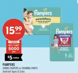 Shoppers Drug Mart PAMPERS JUMBO DIAPERS or TRAINING PANTS offer
