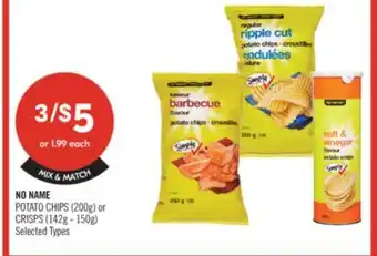 Shoppers Drug Mart NO NAME POTATO CHIPS (200g) or CRISPS (142g - 150g) offer