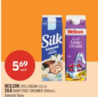 Shoppers Drug Mart NEILSON 18% CREAM (1L) or SILK DAIRY FREE CREAMER (890mL) offer