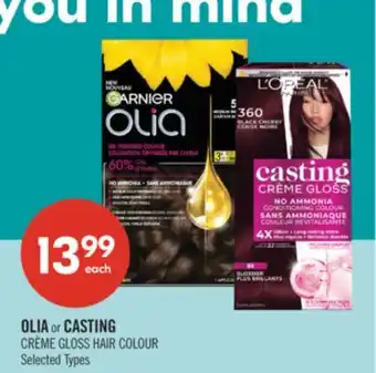 Shoppers Drug Mart OLIA or CASTING CRÈME GLOSS HAIR COLOUR offer