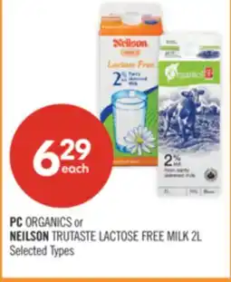 Shoppers Drug Mart PC ORGANICS or NEILSON TRUTASTE LACTOSE FREE MILK offer