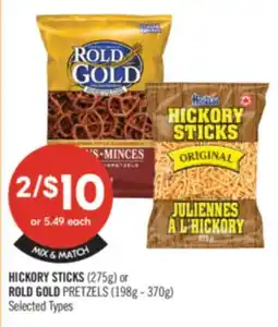 Shoppers Drug Mart HICKORY STICKS (275g) or ROLD GOLD PRETZELS (198g - 370g) offer