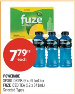Shoppers Drug Mart POWERADE SPORT DRINK (6 x 591mL) or FUZE ICED TEA (12 x 341mL) offer