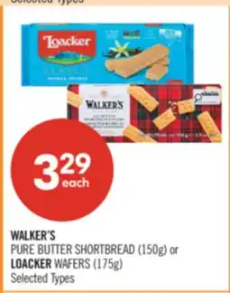 Shoppers Drug Mart WALKER'S PURE BUTTER SHORTBREAD (150g) or LOACKER WAFERS (175g) offer