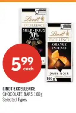 Shoppers Drug Mart LINDT EXCELLENCE CHOCOLATE BARS offer