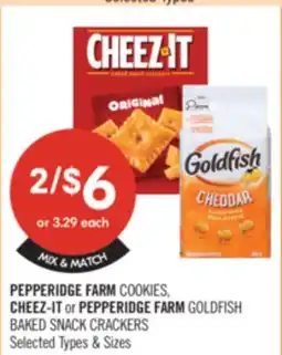 Shoppers Drug Mart PEPPERIDGE FARM COOKIES CHEEZ-IT or PEPPERIDGE FARM GOLDFISH BAKED SNACK CRACKERS offer