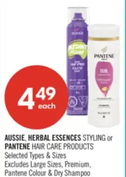 Shoppers Drug Mart AUSSIE, HERBAL ESSENCES STYLING or PANTENE HAIR CARE PRODUCTS offer