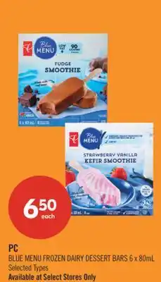 Shoppers Drug Mart PC BLUE MENU FROZEN DAIRY DESSERT BARS offer