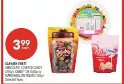 Shoppers Drug Mart CARNABY SWEET CHOCOLATE COVERED CANDY (250g), CANDY TUB (500g) or MARSHMALLOW TREATS (160g) offer