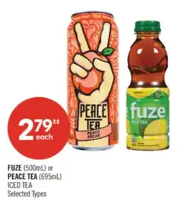 Shoppers Drug Mart FUZE (500mL) or PEACE TEA (695mL) ICED TEA offer