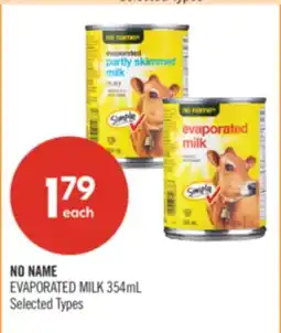 Shoppers Drug Mart NO NAME EVAPORATED MILK offer