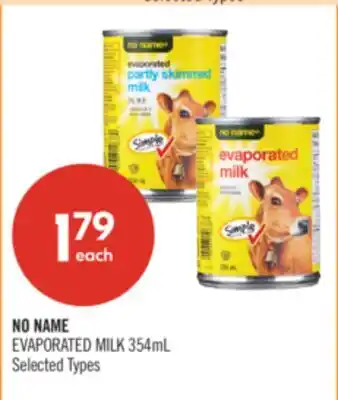 Shoppers Drug Mart NO NAME EVAPORATED MILK offer