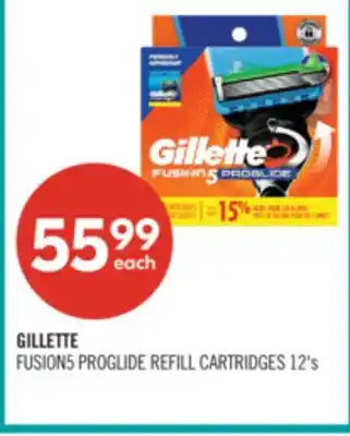 Shoppers Drug Mart GILLETTE FUSION5 PROGLIDE REFILL CARTRIDGES offer