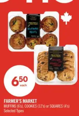 Shoppers Drug Mart FARMER'S MARKET MUFFINS (6's), COOKIES (12's) or SQUARES (4's) offer