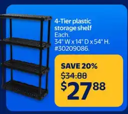 Walmart 4-Tier plastic storage shelf offer