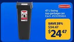 Walmart 47 L Swing top garbage can offer