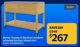 Walmart Better Homes & Gardens outdoor wheeled kitchen island cart offer