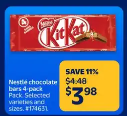 Walmart Nestle chocolate bars 4-pack offer