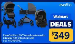 Walmart Evenflo Pivot NXT travel system with LiteMax NXT infant car seat offer