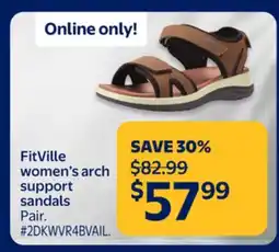 Walmart FitVille women's arch support sandals offer