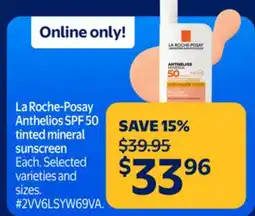 Walmart La Roche-Posay Anthelios SPF 50 tinted mineral sunscreen offer