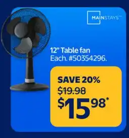Walmart 12 Table fan offer