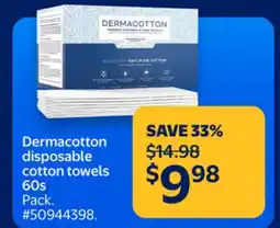 Walmart Dermacotton disposable cotton towels 60s offer