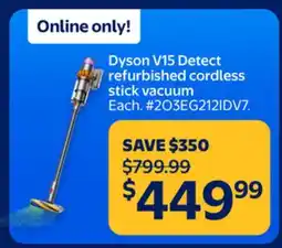 Walmart Dyson V15 Detect refurbished cordless stick vacuum offer