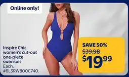 Walmart Inspire Chic women's cut-out one-piece swimsuit offer